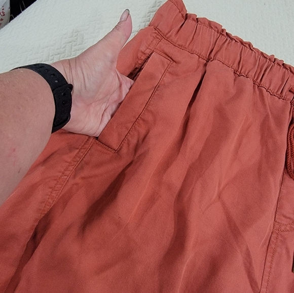 LOFT Rust-Coral Red Drawstring Skirt Size Large Casual Summer - Picture 4 of 10